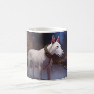 Caneca De Café Temporada Festiva de Natal do Bull Terrier