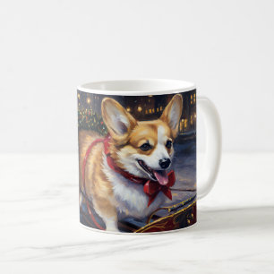 Caneca De Café Temporada Festiva de Natal do Corgi
