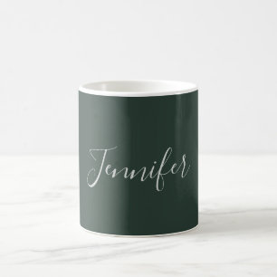 Caneca De Café Tendência Celta Verde Cinza Moderno Adicione o Seu