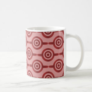Caneca De Café Tendência Círculos Mug, Vermelho Crimson