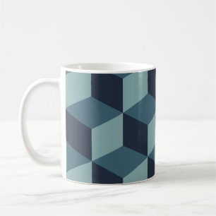 Caneca De Café Tendência design vintage abstrato de bloco de cor