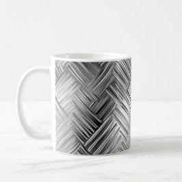 Caneca De Café Tendência Silver Textura Metálica