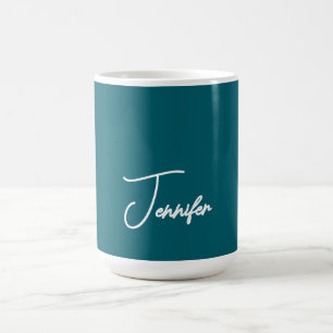 Caneca De Café Tendência Verde Escuro Moderna Minimalista Nome à