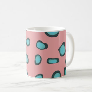 Caneca De Café Tendy Abstrato Rosa e Blue Leopard Spots