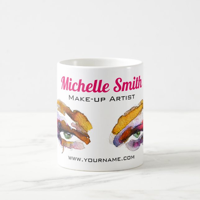 Caneca De Café Tendy Vibrant Watercolor Eye Makeup Artist (Centro)
