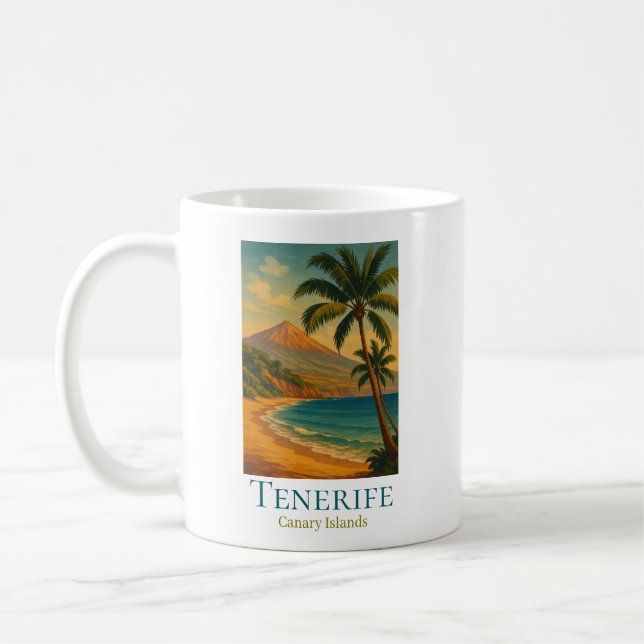 Caneca De Café Tenerife Canary Islands Mount Teide Spanish Island (Esquerda)