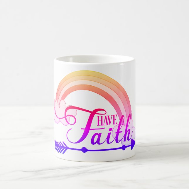 Caneca De Café Tenha Fé Arco-íris (Centro)
