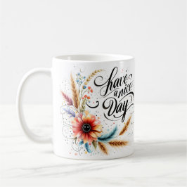 Caneca De Café Tenha um belo dia floral