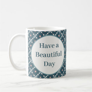 Caneca De Café Tenha um belo padrão de praças de pérolas
