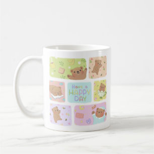 Caneca De Café Tenha Um Feliz Dia: Óculos De Urso De Teddy