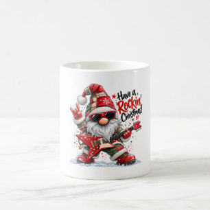 Caneca De Café Tenha um Gnome de Guitarra de Natal Rockin '
