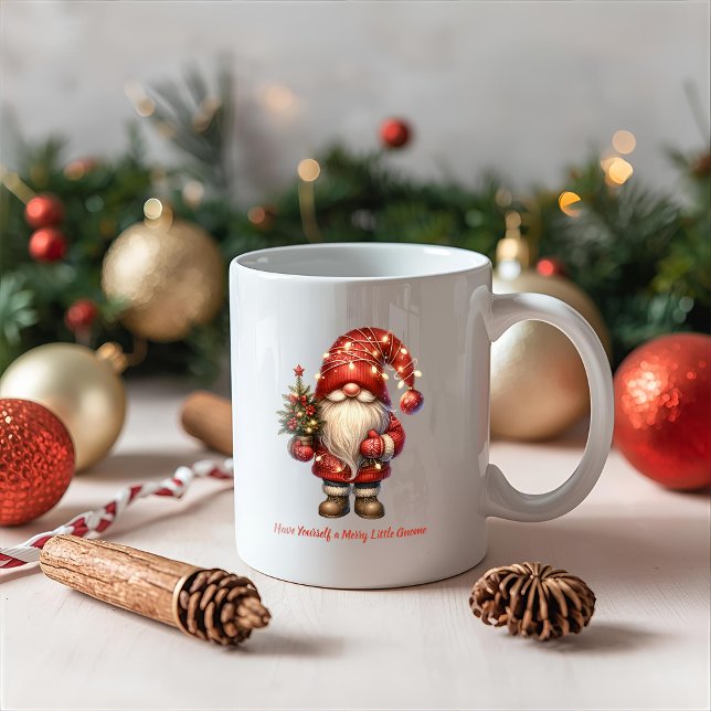 Caneca De Café Tenha um pequeno gnomo alegre (Criador carregado)
