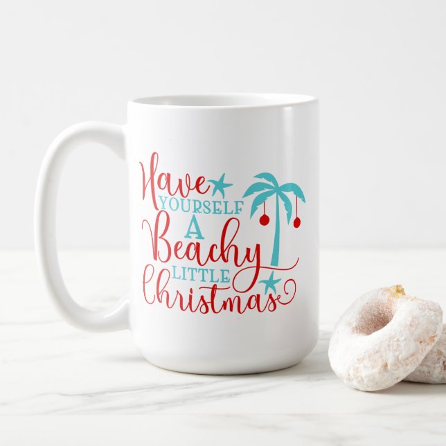 Caneca De Café Tenha um pequeno Natal para você mesmo (Com Donut)