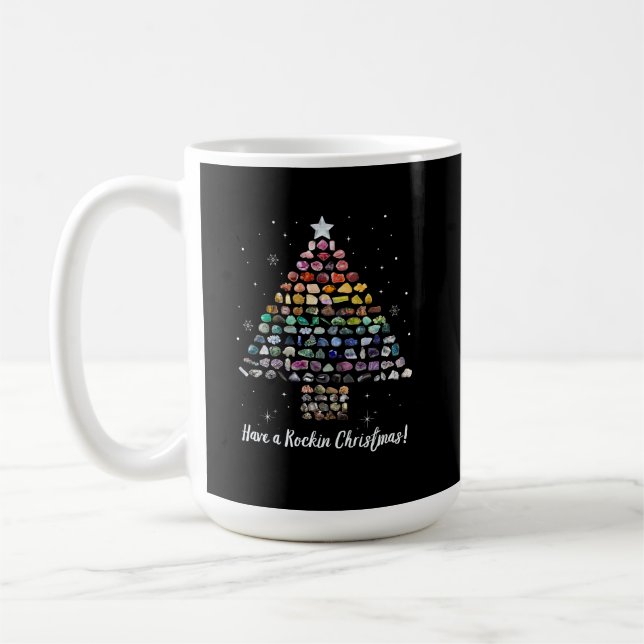 Caneca De Café Tenha Um Rockhound De Árvore De Gem De Natal Rocki (Esquerda)