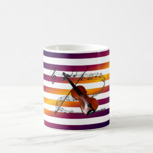 Caneca De Café Tenha Violino ~ Irá Viagem ~Stripes Musicais ~Scal