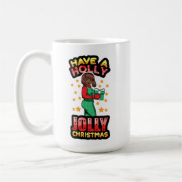 Caneca De Café Tenham um Natal Holly Pajama Melanin X-mas