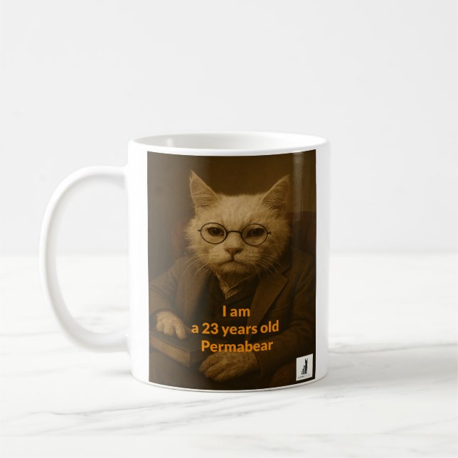 Caneca De Café Tenho 23 anos de idade Permabear (Esquerda)