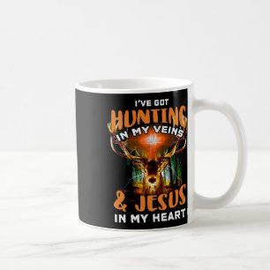 Caneca De Café Tenho Caça Nas Minhas Veias E Jesus No Meu Coração