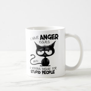 Caneca De Café Tenho Problemas de Raiva Presente Divertido para A