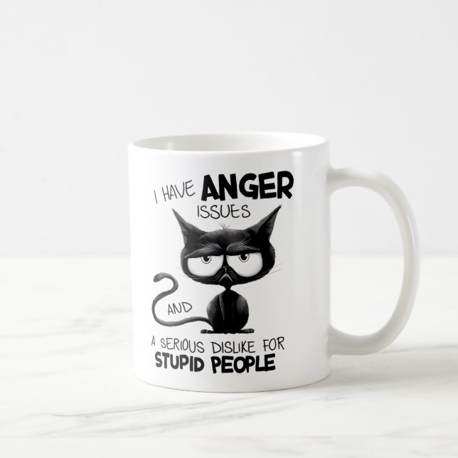 Caneca De Café Tenho Problemas de Raiva Presente Divertido para A (Direita)