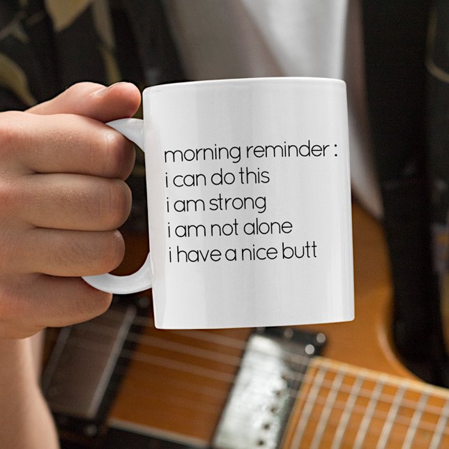 Caneca de Café “Tenho Um Bumbum Bom” com Citação E (Criador carregado)