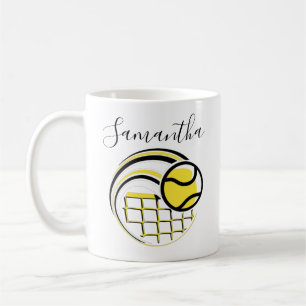 Caneca De Café Tênis Ball Voando Sobre O Esporte Personalizado Lí