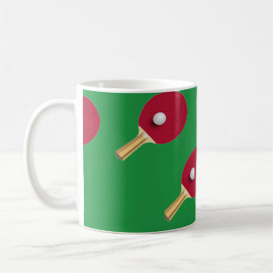 Caneca De Café tênis de mesa de e esfera em verde