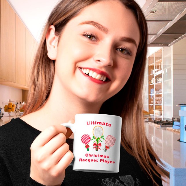Caneca De Café Tênis de Natal, Paddleball, Jogador de Pickleball (Criador carregado)