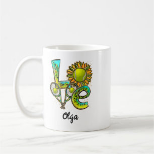 Caneca De Café Tenis Personalizado Amor   Feliz Dia do Tênis