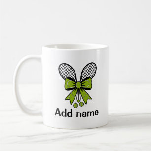 Caneca De Café Tênis Personalizado para Meninas com Raquetes com