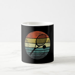 Caneca De Café Tênis Player Retro Sunset Tênis Racquet & Ball