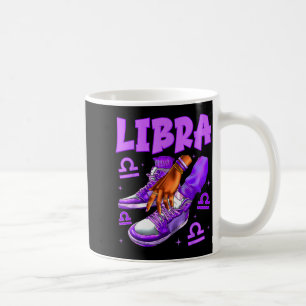Caneca De Café Tênis Preto de Aniversário de Libra Girl Mulher Zo