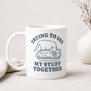 Caneca De Café Tentando Organizar Minhas Coisas Gato