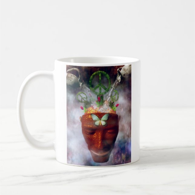 Caneca De Café Tentativa crescer a paz de espírito (Esquerda)