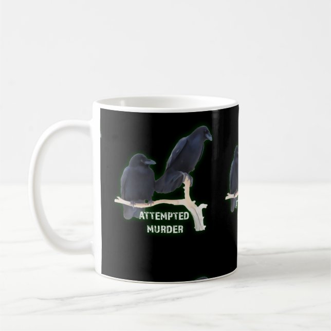 Caneca De Café Tentativa de assassínio Corvids engraçado (Esquerda)