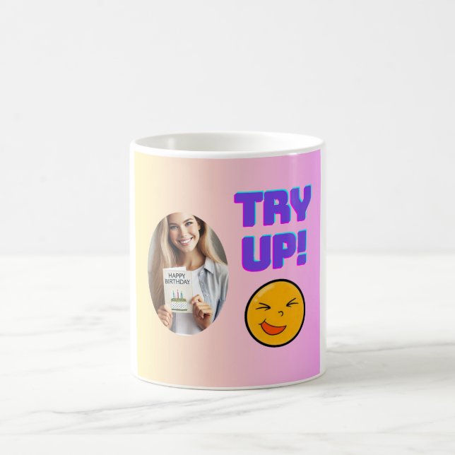 Caneca De Café Tente! Diversão Emoji Design para o Natal (Centro)