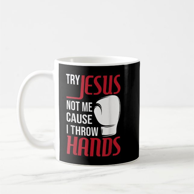Caneca De Café Tente Jesus Não Eu Porque Eu Jogo Mãos - Gym Boxin (Esquerda)
