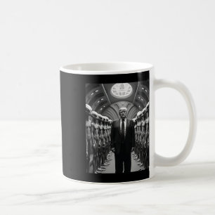 Caneca De Café Teoria da Conspiração de Trump com Aliens Visita d
