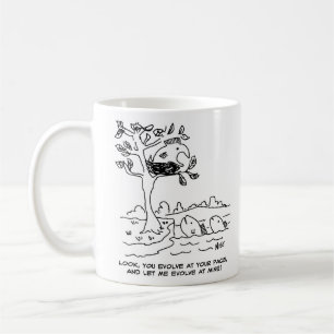 Caneca De Café Teoria da Evolução. Peixe num ninho