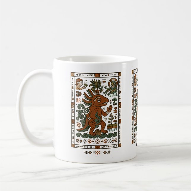 Caneca De Café Teotl Axolotl - Deus das Águas (Esquerda)