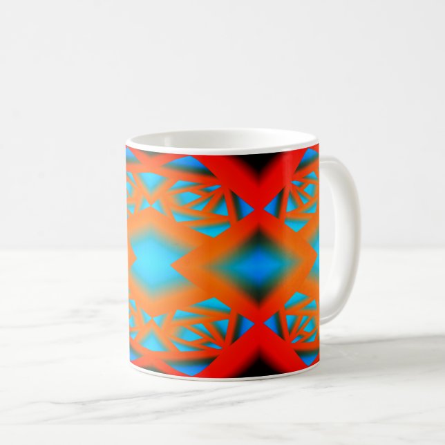Caneca De Café Tequila Sunrise Ombre Arte Geométrica Abstrato (Frente Esquerda)
