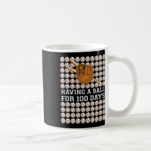 Caneca De Café Ter Uma Bola Por 100 Dias De Beisebol Kids Boy Sma