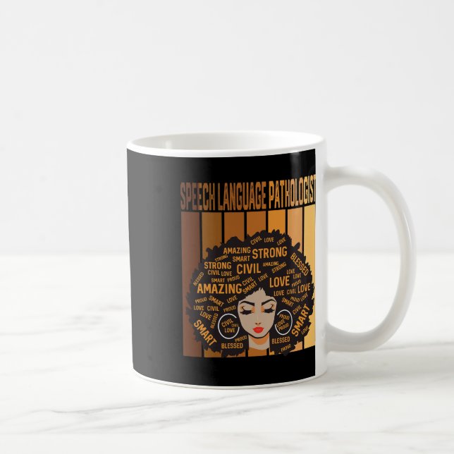 Caneca De Café Terapeuta da Fala Afro Africano Negro His (Direita)