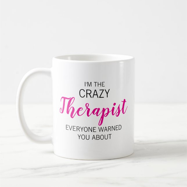 Caneca De Café Terapeuta Louco Nome Personalizado (Esquerda)