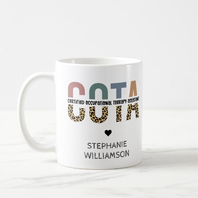 Caneca De Café Terapeuta Ocupacional Certificado Assistente COTA (Esquerda)