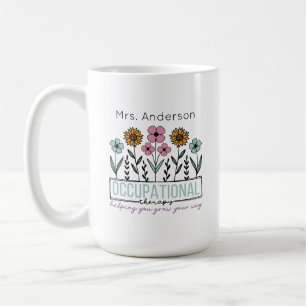 Caneca De Café Terapeuta Ocupacional Nome Professor de Wildflower