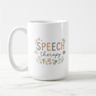 Caneca De Café Terapia da Fala Fofa Floral SLP Patologia da Lingu