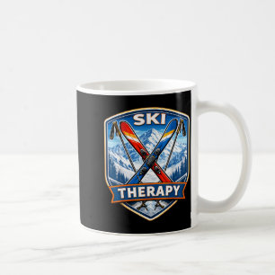 Caneca De Café Terapia de esqui amante de esqui citação engraçada