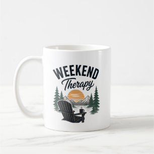 Caneca De Café Terapia de Fim de Semana Pôr do Sol da Montanha Na