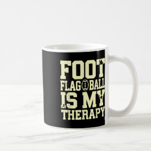 Caneca De Café Terapia de Futebol Americano com Bandeira Citação